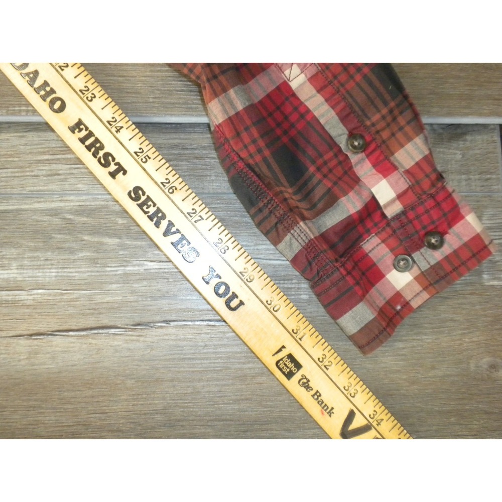 Carhartt Shirt Mens L Red Black Plaid Rugged Flex Relaxed Lightweight Workwear - Picture 8 of 9